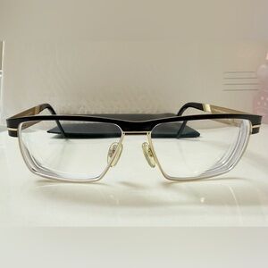 CAZAL 7073 Titanium Eyeglasses • Black & Gold • Germany